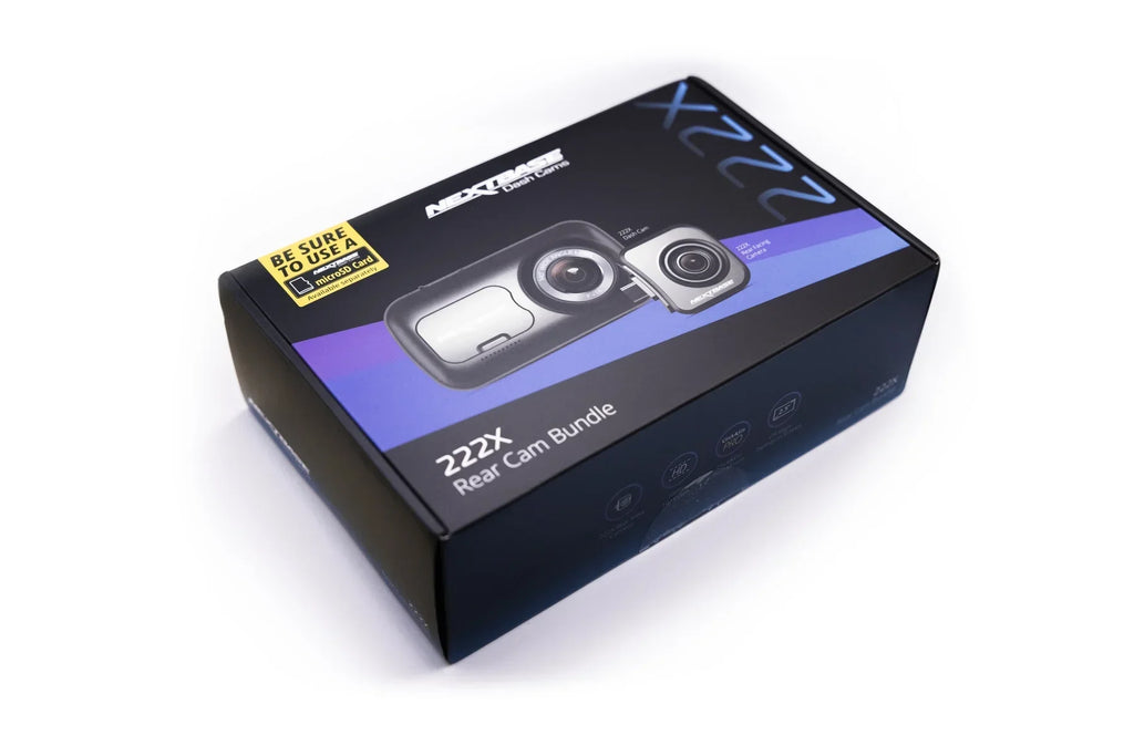 2026 NewNextbase 222X Compact Dual Dash Cam Front & Rear 2.5" HD IPS Screen, 1080p Full HD, 6 Layer Lens, Black, 0.17 lbs assembled.