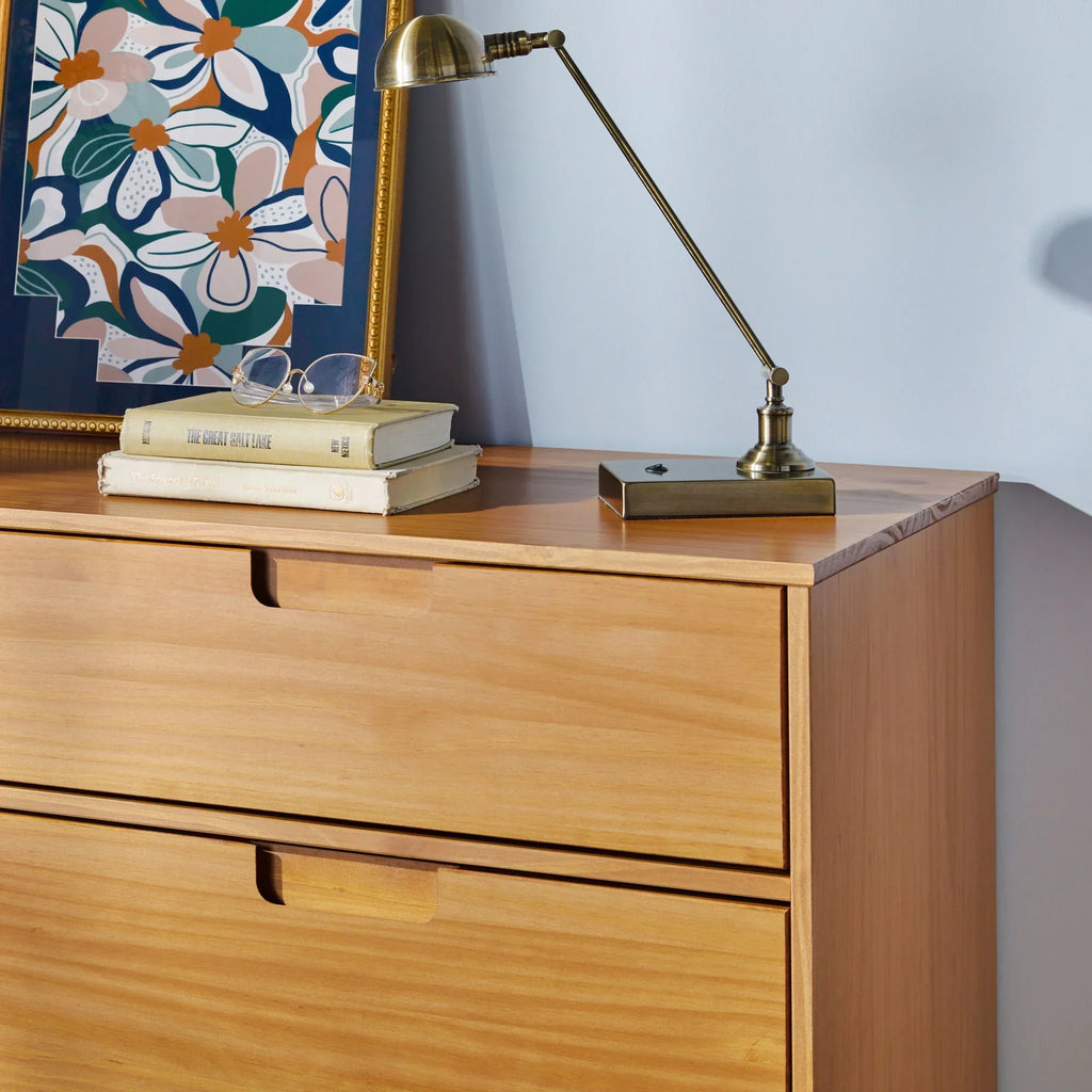 2026 NewWalker Edison Sonoma 6-Drawer Solid Wood Caramel Dresser