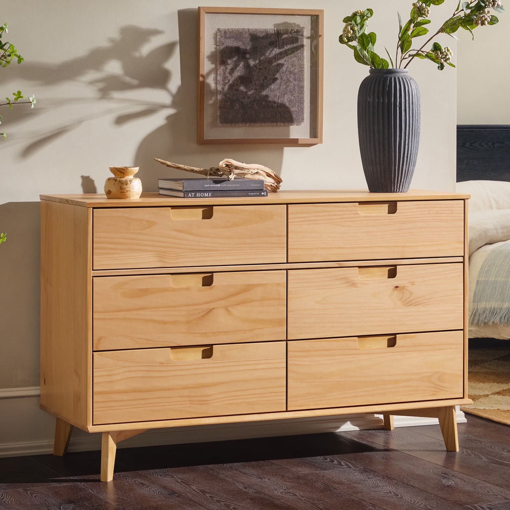 2026 NewWalker Edison Sonoma 6-Drawer Solid Wood Caramel Dresser