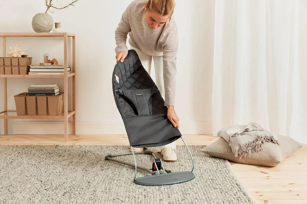2026 NewBabyBjorn Bouncer Bliss Baby Bouncers with Cotton. Classic Quilt. Anthracite