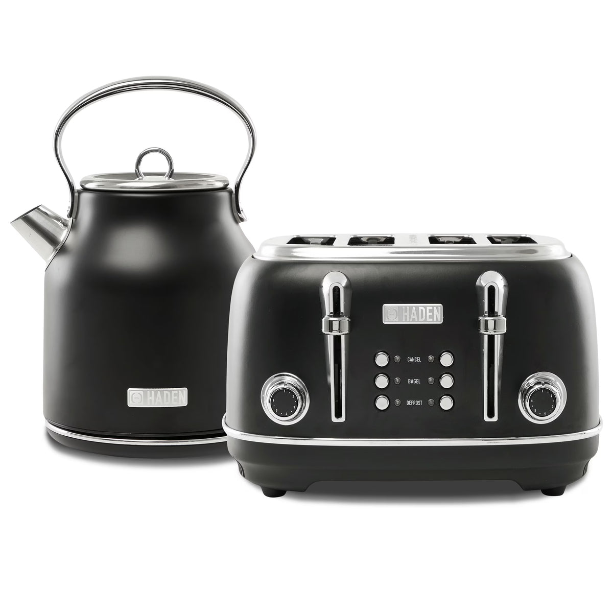 2026 NewHaden Heritage 1500 1.7 Electric Kettle, Matte Black Finish with Copper Accents