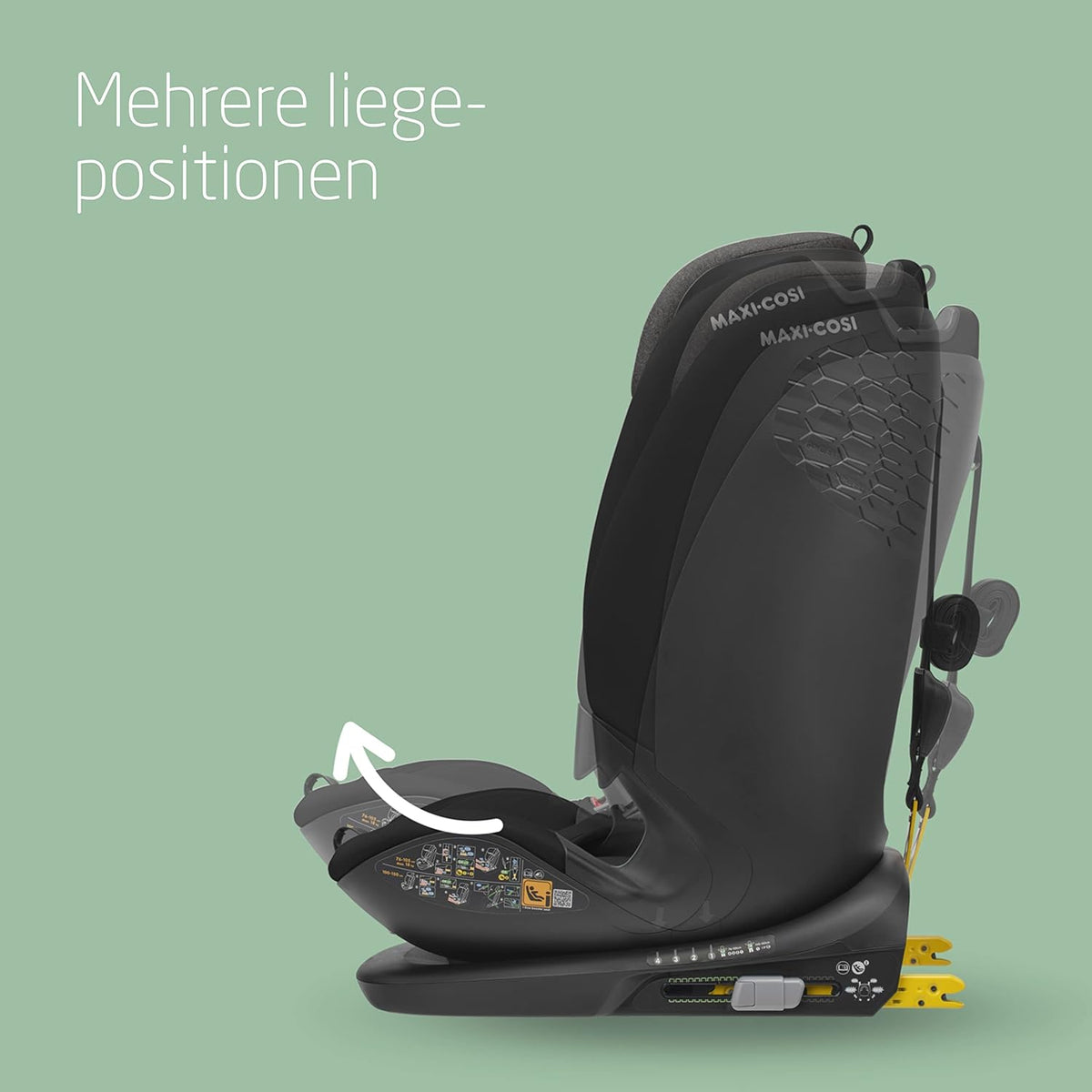 2026 Silla de coche convertible Maxi-Cosi Titan Plus i-Size, de 15 meses a 12 años (76-150 cm), protección contra impactos laterales G-CELL, 4 posiciones de reclinado, reposacabezas acolchado con espuma suave, color negro auténtico.