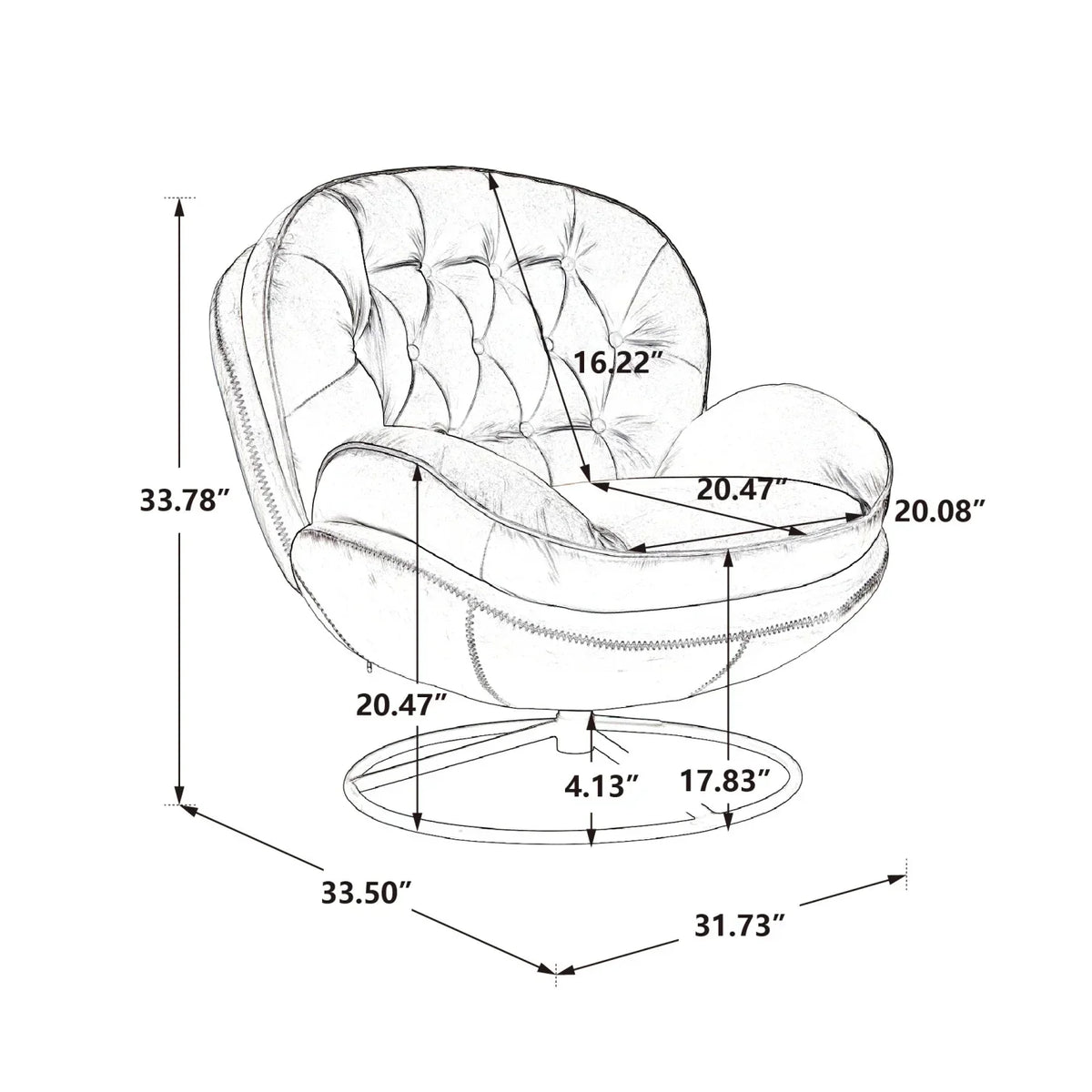 2026 NewVelvet Swivel Accent Chair with Ottoman, Modern Chaise Lounge Chair with Metal Frame and Footstool, Comfy Armchair Reading Chair for Living Room Bedroom Office,Blue