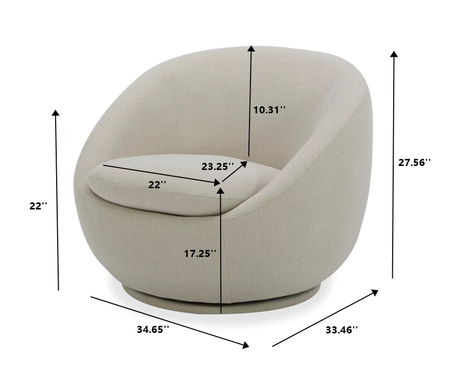 2026 NewBetter Homes & Gardens Mira Swivel Accent Chair, Cream Shearling