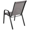 2026 NewBizChair 5 Pack Black Outdoor Stack Chair with Flex Comfort Material and Metal Frame