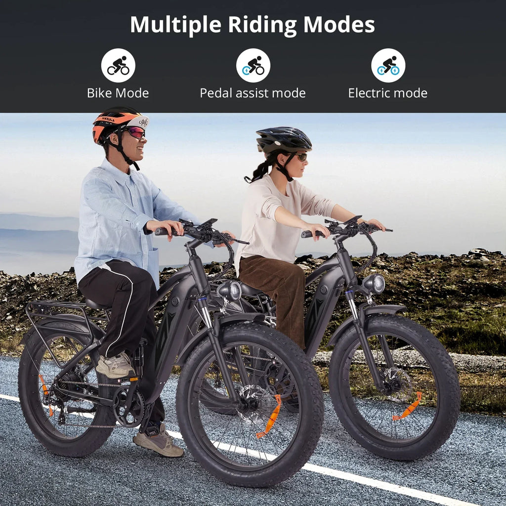 2026 NewElectric Bike for Adults,1000W E Bikes for Men,26" Fat Tire Electric Bikes,48V 17.5AH Battery,28MPH,7 Speed&Dual Hydraulic Disc Brakes,LCD Screen,60Miles Range,Electric Mountain Bicycle