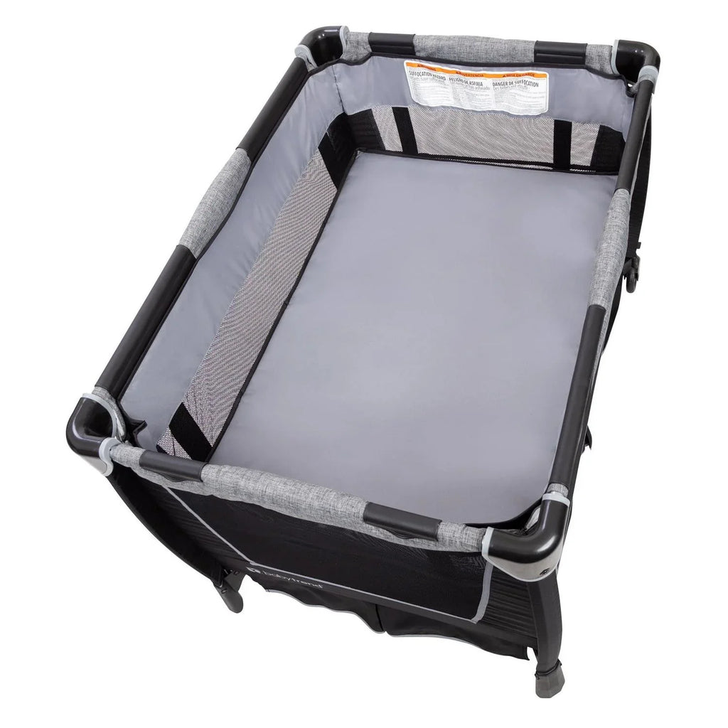 2026 NewBaby Trend Simply Smart Nursery Center Playard with Bassinet and Travel Bag - Whisper Grey