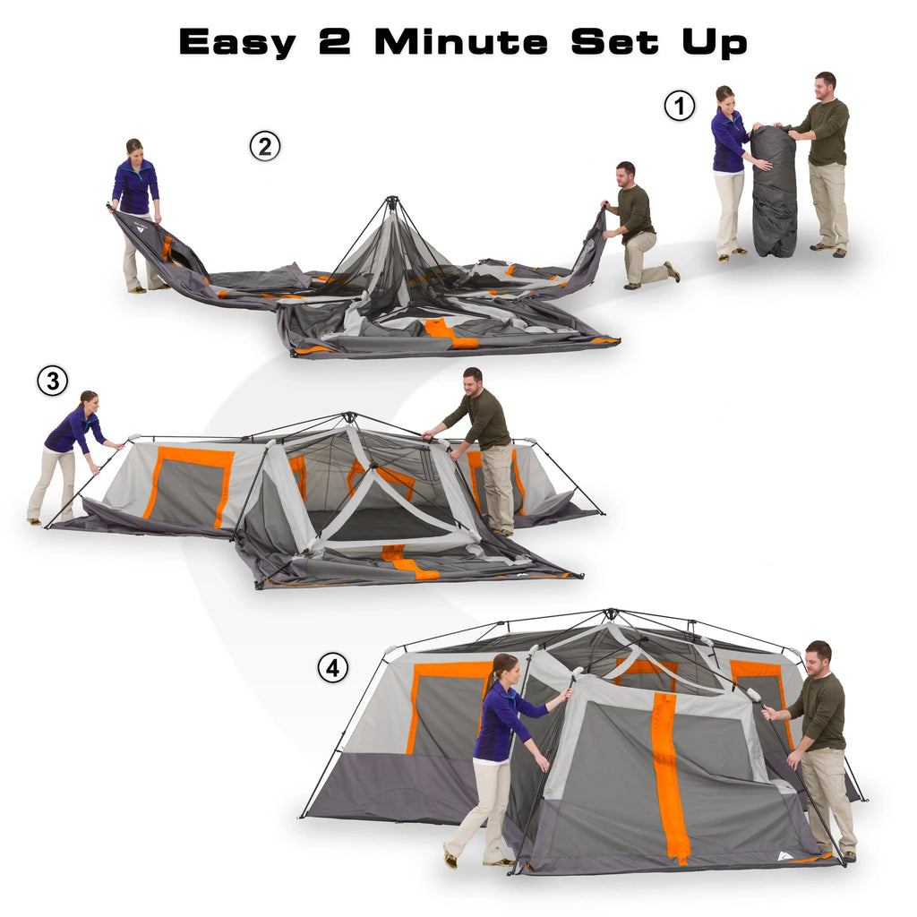 2026 NewOzark Trail 20' x 18' 12-Person 3-Room Instant Cabin Tent with Screen Room, 56.5 lbs