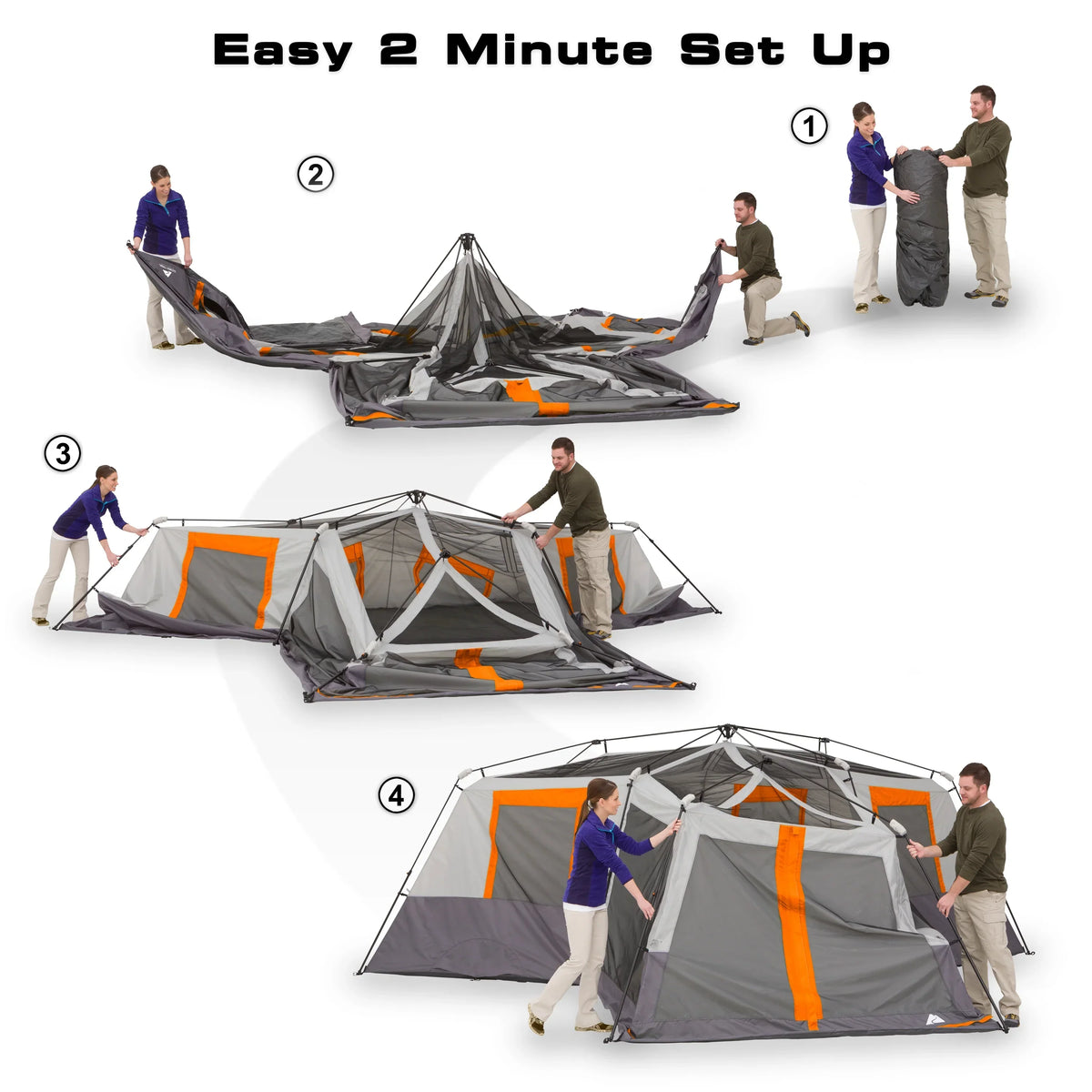 2026 NewOzark Trail 20' x 18' 12-Person 3-Room Instant Cabin Tent with Screen Room, 56.5 lbs