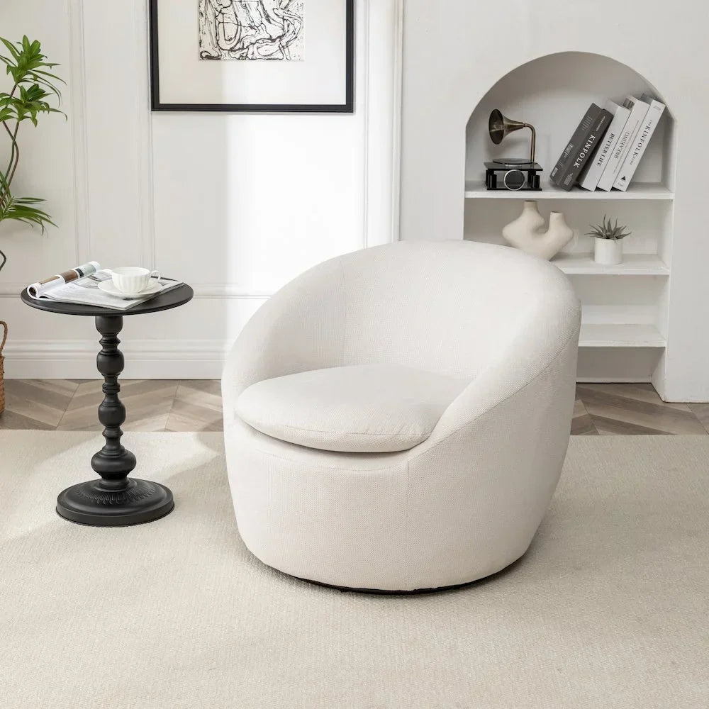 2026 NewRoundhill Furniture Winnie Modern Barrel Chair, 360" Swivel