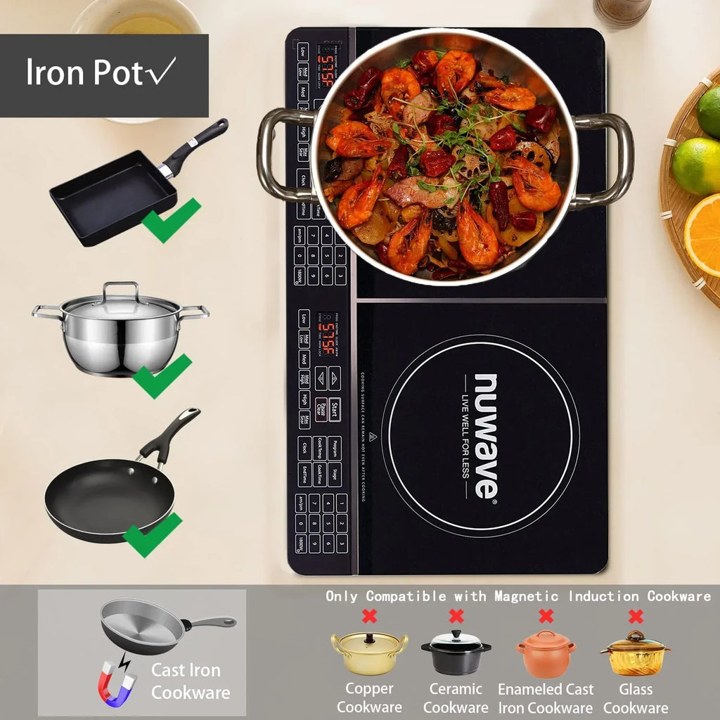 2026 NewNuWave Electric Double Induction Cooktop 8" Portable Ultrathin with Sensor Touch Precision Induction Cooktop Burner, Home