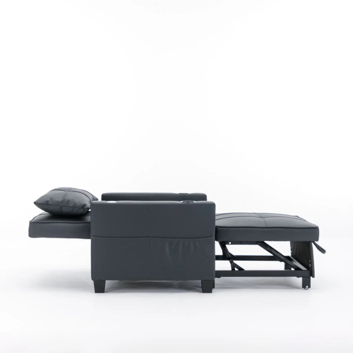2026 NewConvertible Futon Sofa Bed, 3-in-1 Multi-Functional Sleeper Chair Bed with USB Ports, Adjustable Backrest Recliner,for Living Room Bedroom Small Space, Tech Cloth, Dark Grey