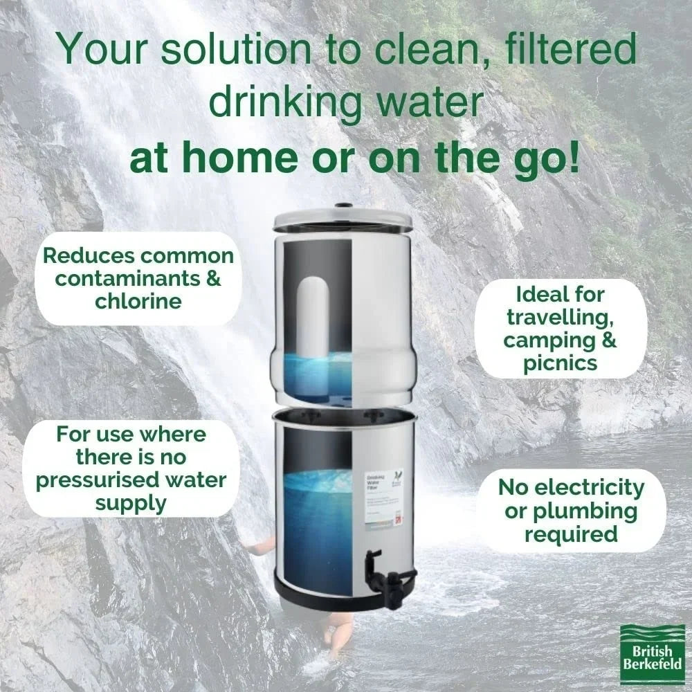 2026 NewDoulton British Berkefeld W9361132 2.25 Gallon Countertop Water Filter System Includes 2X Ultra Fluoride Reduction Ceramic Filters