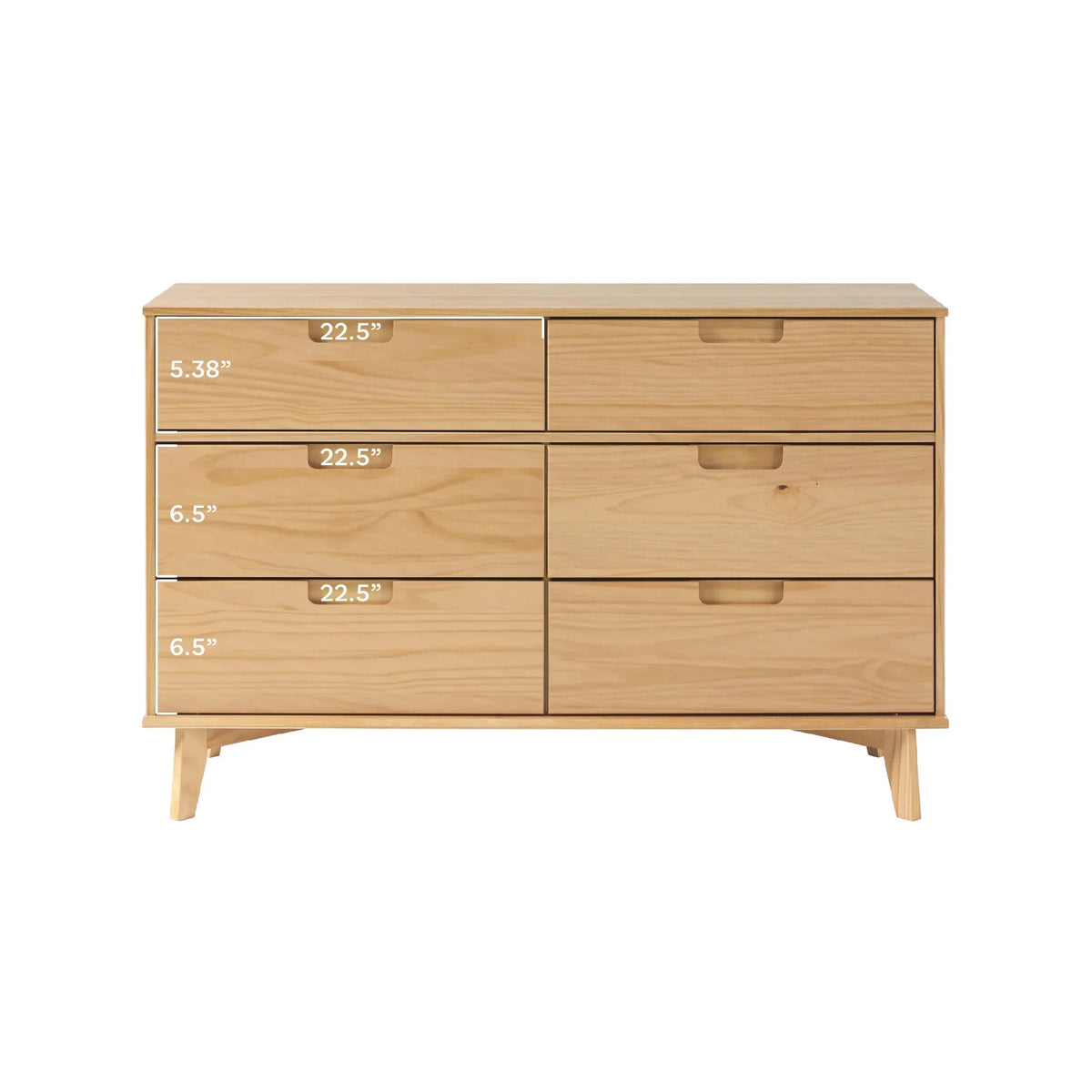 2026 NewWalker Edison Sonoma 6-Drawer Solid Wood Caramel Dresser