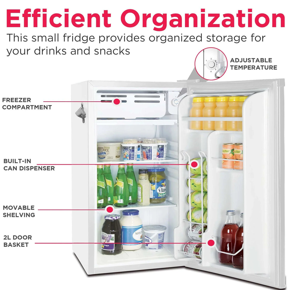 2026 NewFrigidaire EFR376-C-PINK 3.2-Cu.-Ft. 65-Watt Retro Bar Fridge with Side Bottle Opener (Pink)