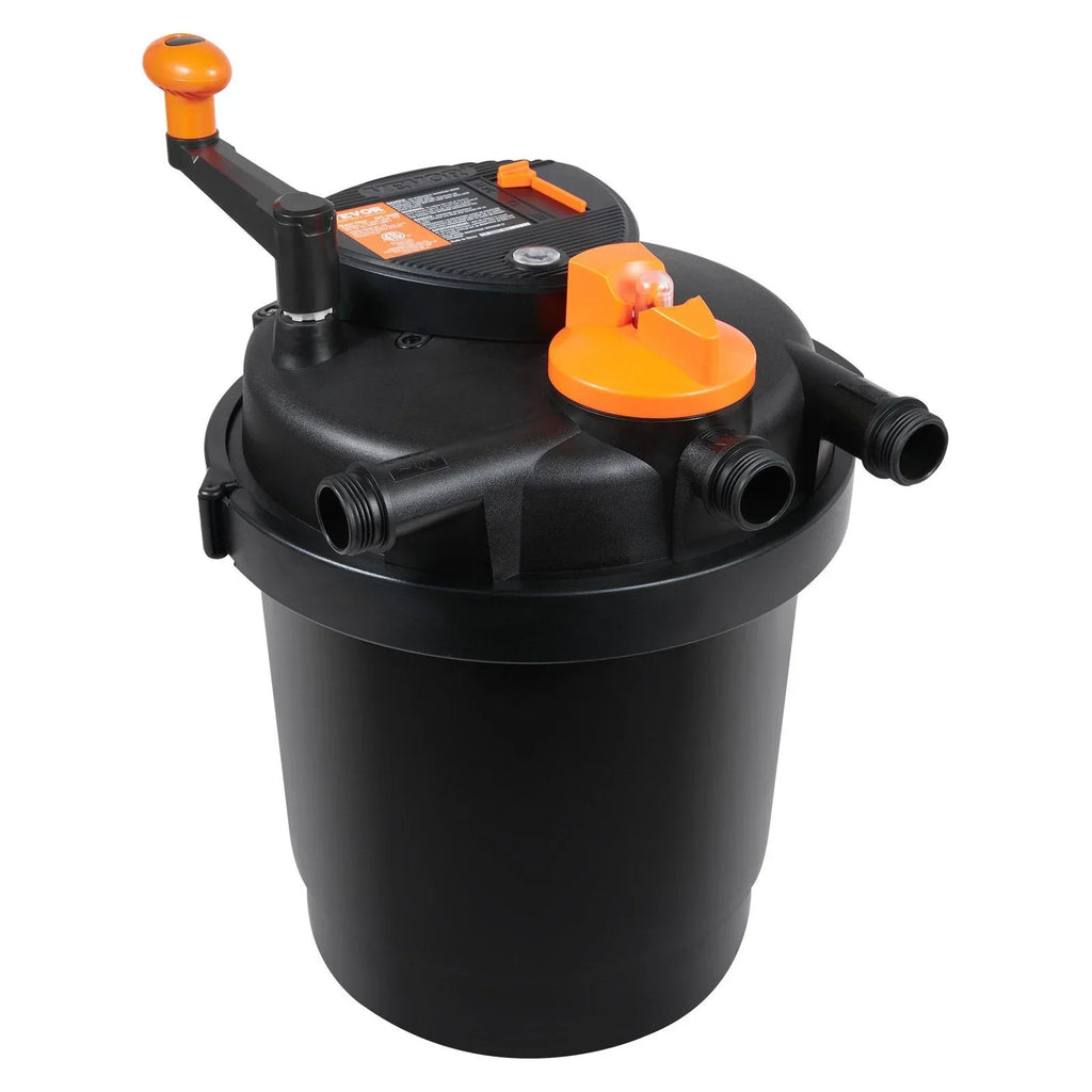 2026 NewBio Pressure Pond Filter with 13W UV-C Light, 1580 GPH, for Pools up to 1600 Gallons, Pressurized Biological Filtration for Garden Ponds, Koi Fish Tanks, Fountains