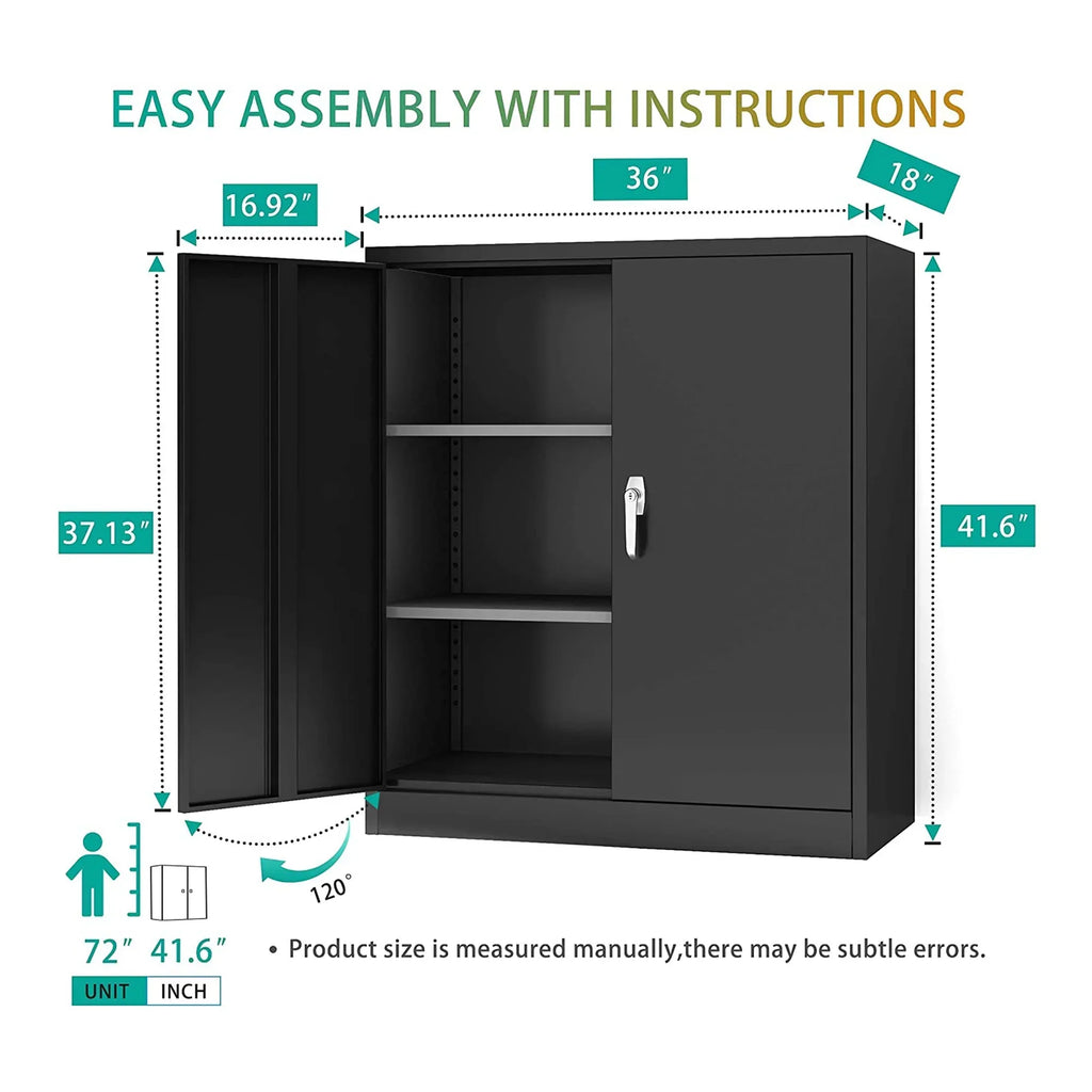 2026 NewAobabo 72 Inch Locking Storage Cabinet w/ Adjustable Shelves, Gray