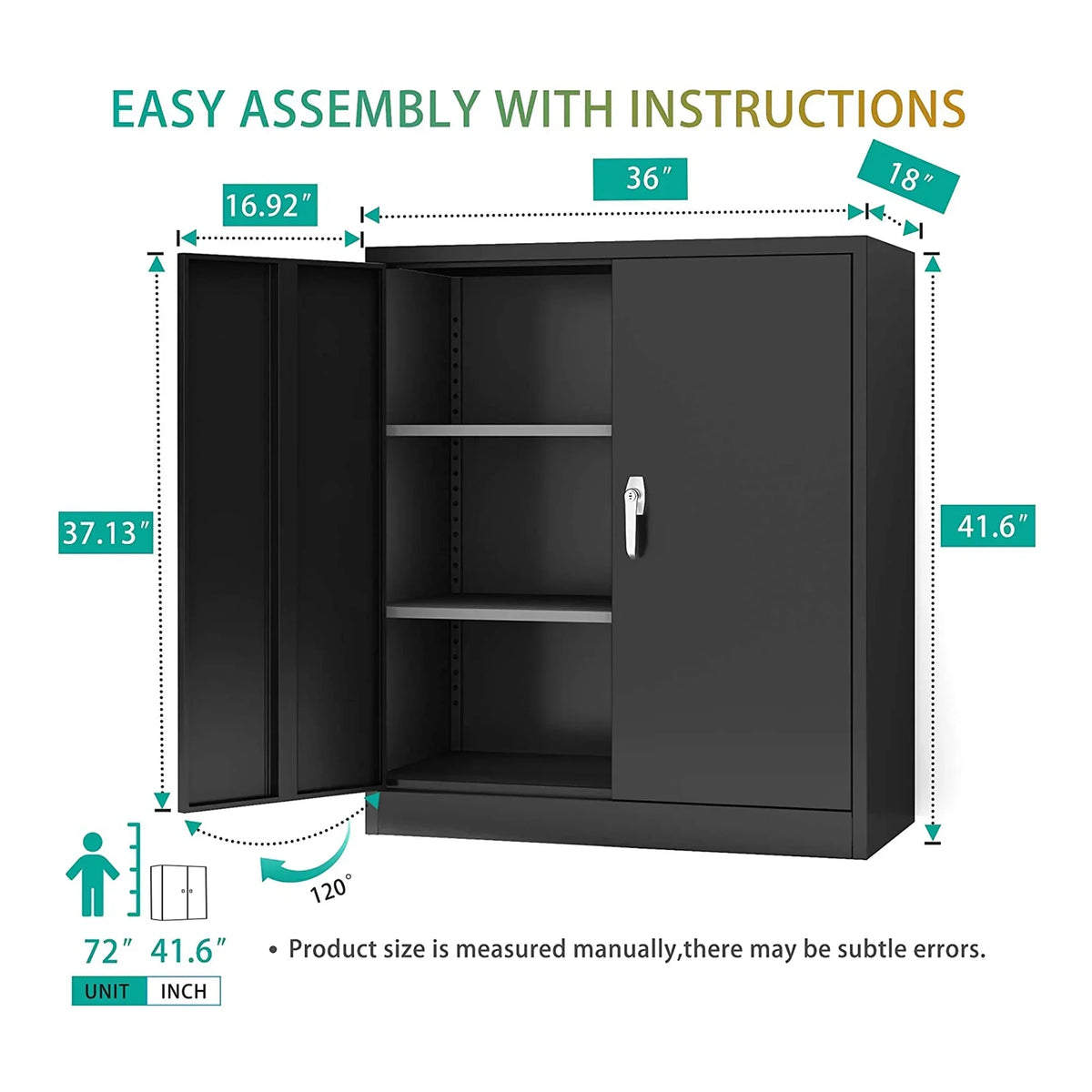 2026 NewAobabo 72 Inch Locking Storage Cabinet w/ Adjustable Shelves, Gray