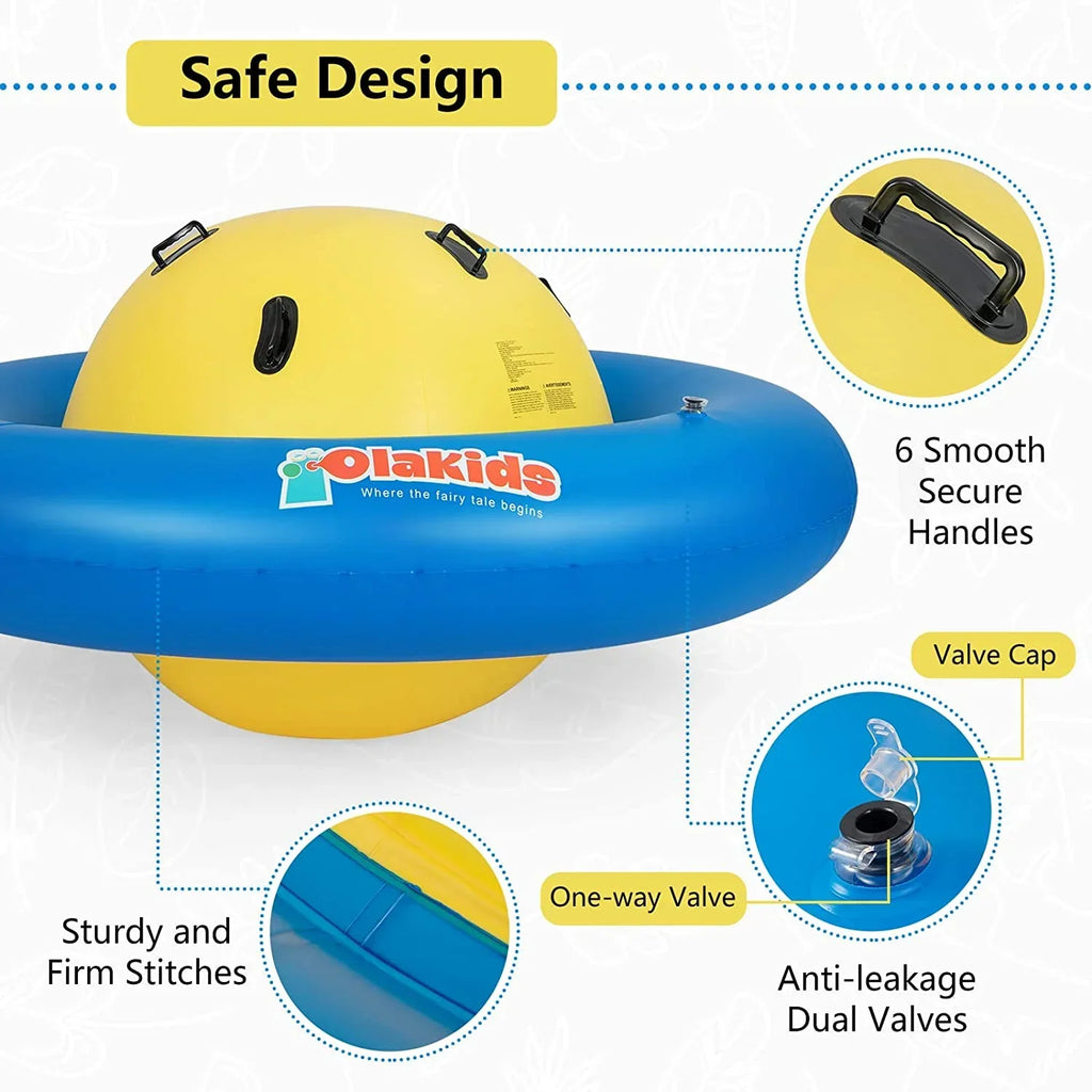 2026 NewOLAKIDS 8FT Inflatable Dome Rocker Bouncer, Outdoor Kids Giant Roll and Play Seesaw Rocker with 6 Secure Handles, Max Weight 250 LBS, Toddlers Climbing Toy Backyard Play Center Equipment