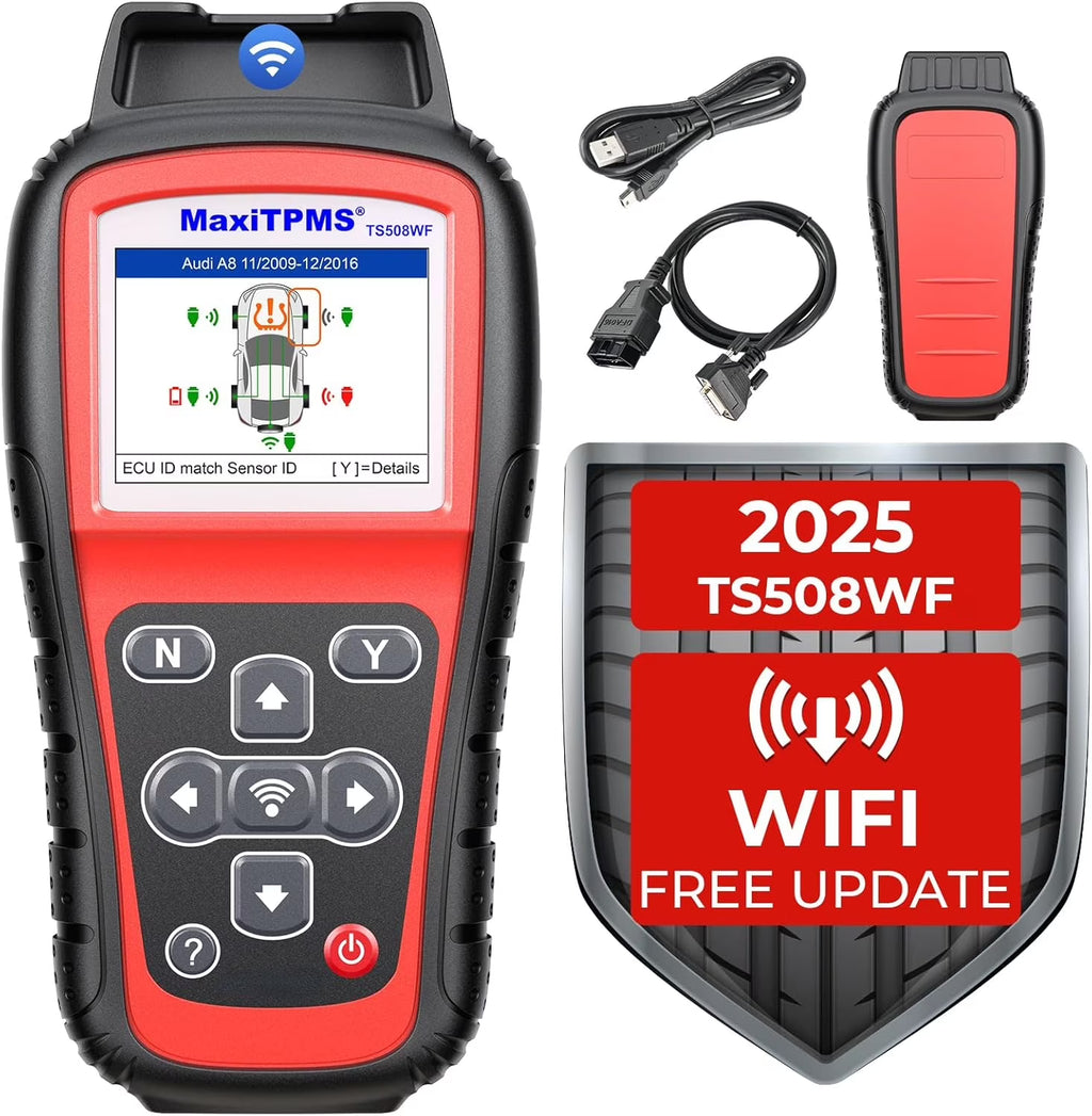 2026 NewMaxiTPMS TS508WF TPMS Tool, 2025 Enhanced Wi-Fi Ver. of TS508 TS501 PRO TS408S TS601, MX-Sensor TPMS Progamming Tool, TPMS Diagnosis/Reset TPMS Relearn Tool, Read/Clear TPMS DTCs