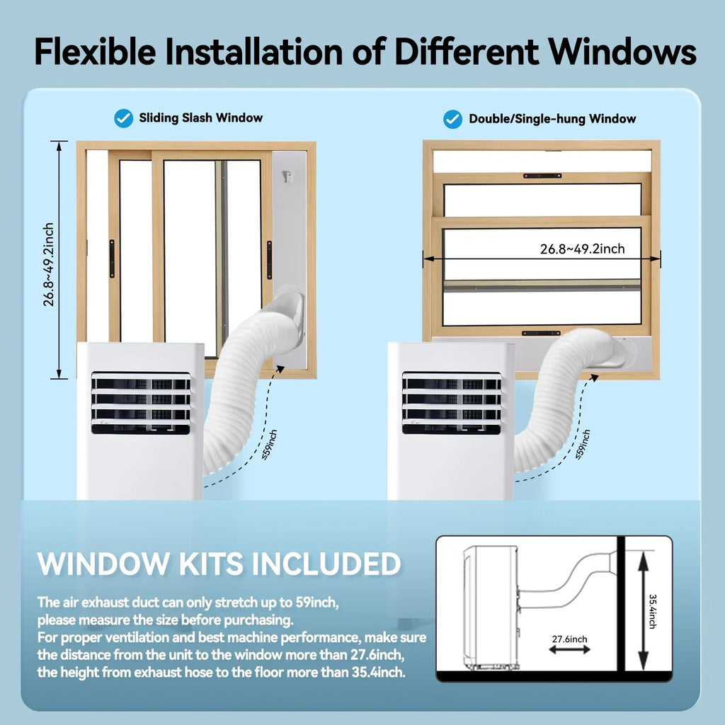 2026 NewBapipro 10,000 BTU Smart Portable AC - WiFi/Remote, 4-in-1 for 300 Sq.Ft, 24H Timer, Window Kit, "55dB, ETL Certified