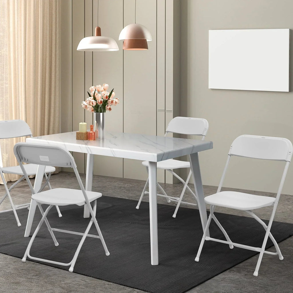 2026 NewVINGLI 10 Pack White Plastic Folding Chair, Indoor Outdoor Stackable Seat
