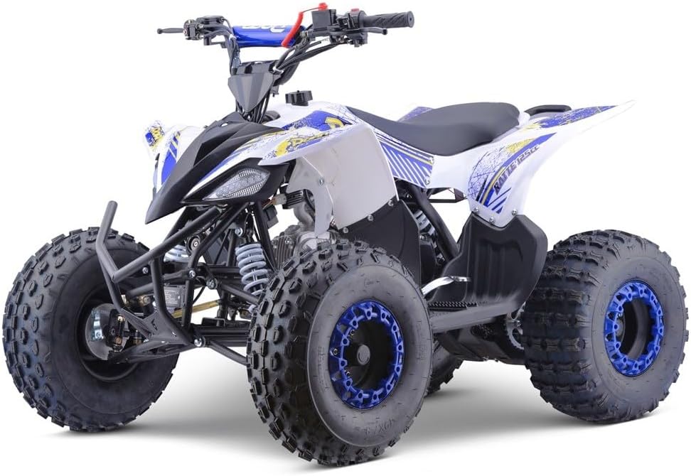 2026 MINIQuad Infantil 125cc Gasolina automático con Marcha atrás, Azul, Carga máxima 120 kg (Solo para circuitos Cerrados)