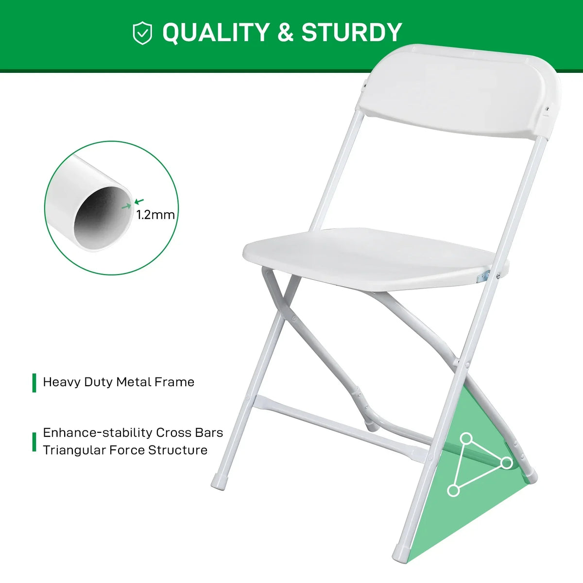 2026 NewKtaxon 10 Pack Commercial Plastic Folding Chairs Stackable Wedding Party Chairs Portable Chairs for Outdoor White