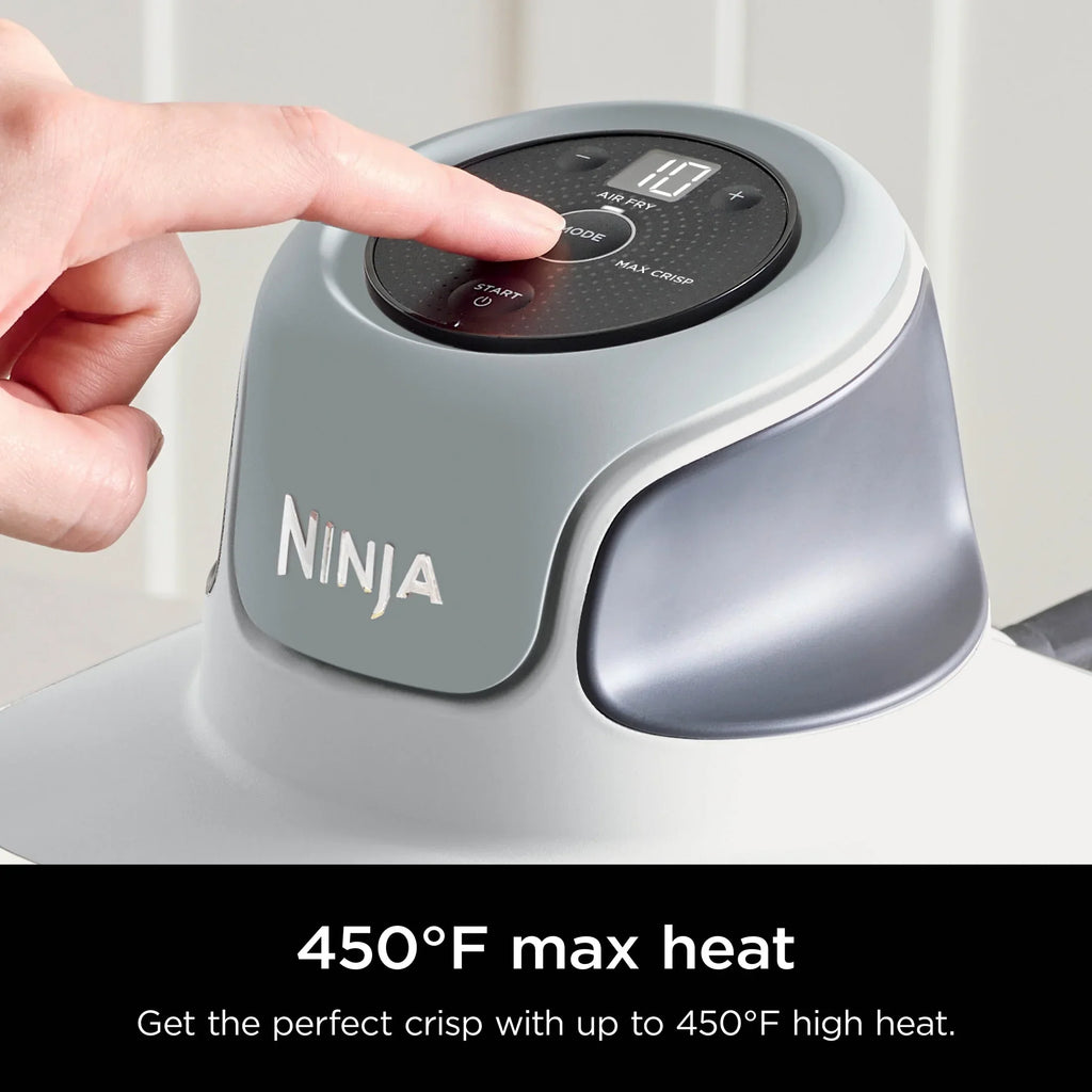 2026 NewNinja Crispi 3-in-1 Portable Glass Air Fryer Cooking System, 1500W, 4-Qt & 5-Cup TempWare Glass Containers with Storage Lids, Microwave, Freezer & Dishwasher Safe, White, FN100WH
