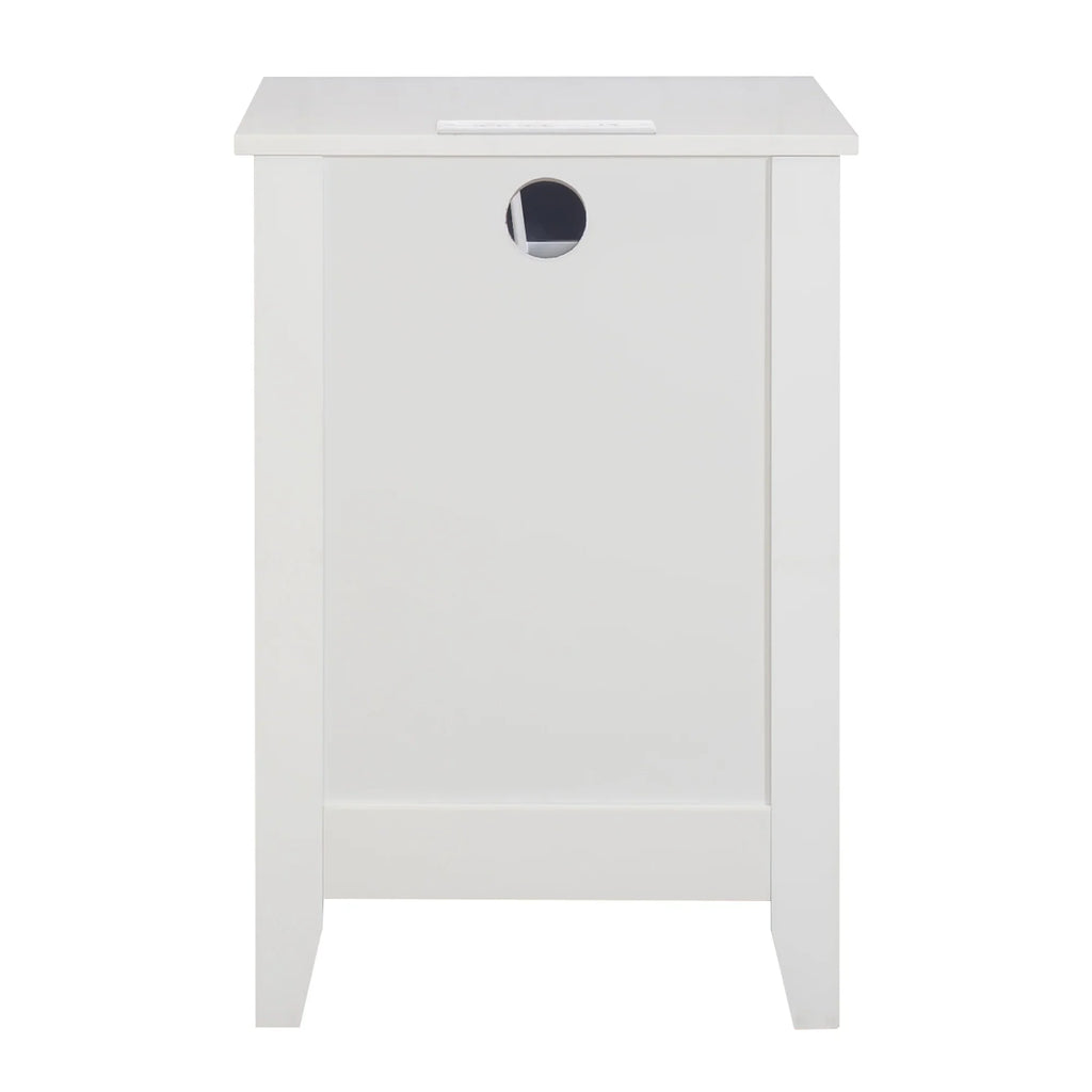 2026 NewGlavbiku Modern White 3 Drawer Nightstand Set of 2 with USB Ports & Power Outlets for Bedrooms,Adult