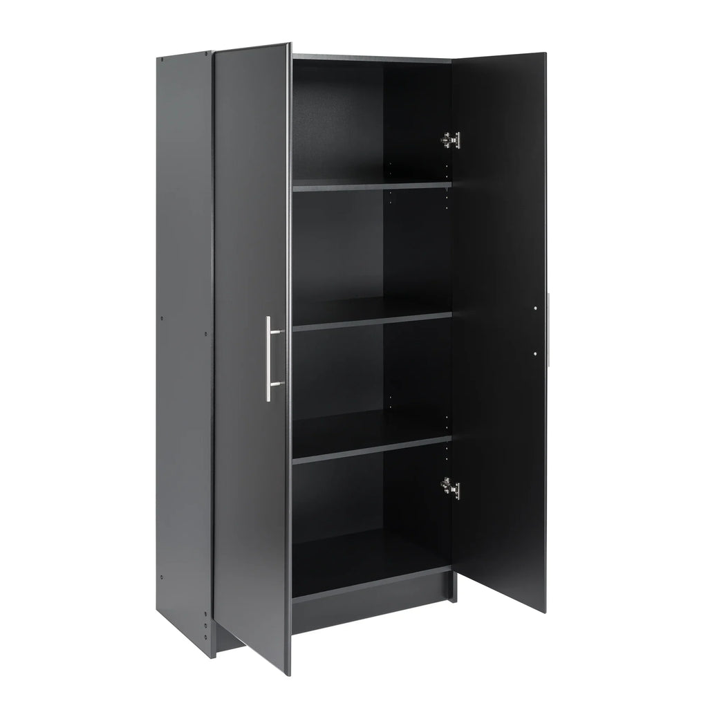 2026 NewPrepac Adjustable Shelves Cabinet - Functional Tall Garage Table, 16"D x 32"W x 65"H Freestanding Garage Cabinet with 2-Doors, Espresso - EES-3264
