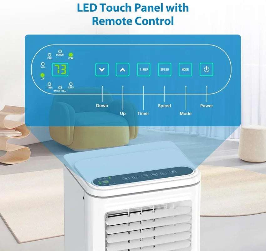 2026 New10000 BTU Portable Air Conditioner, 4-In-1 (Cool/Dehumidify/Fan) With Remote, LED Touch Control & 24H Timer & Window Mount Kit, Air Conditioners Cools Rooms Up to 450 Sq.Ft for Home, Office Room