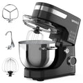 2026 NewWHALL Stand Mixer - 5.5Qt 12-Speed Tilt-Head Electric Kitchen Mixer with Dough Hook/Wire Whip/Beater, Stainless Steel Bowl (Black) New
