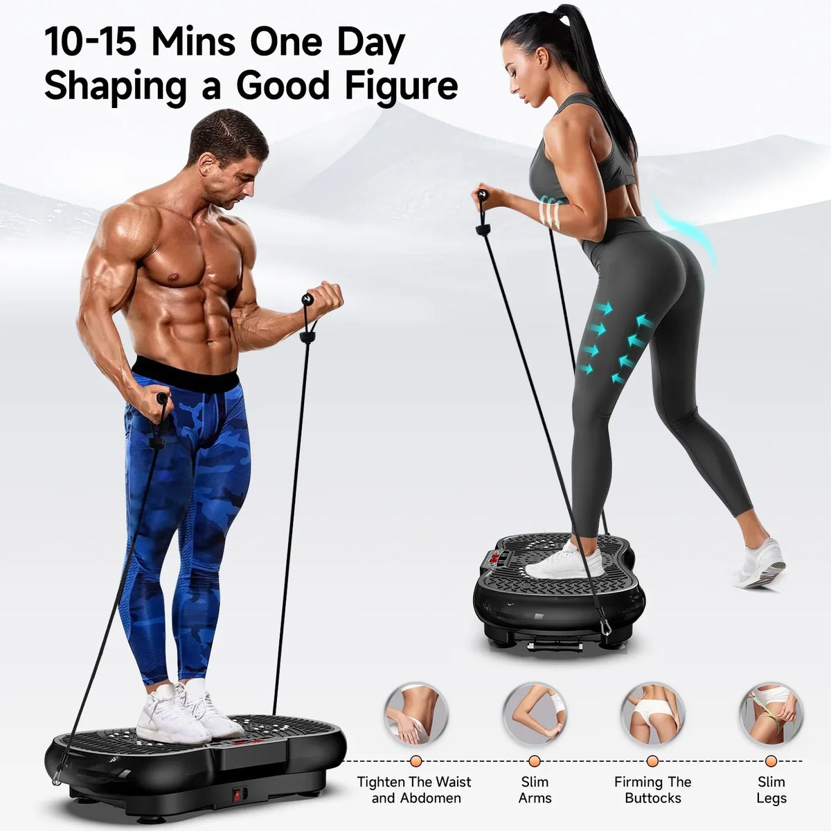 2026 NewLNOW Full Body Vibration Plate Exercise Machine for Lymphatic Drainage, Muscle Toner with Bluetooth & Massage Pedals, Workout Vibration Platform for Home Fitness 400lbs