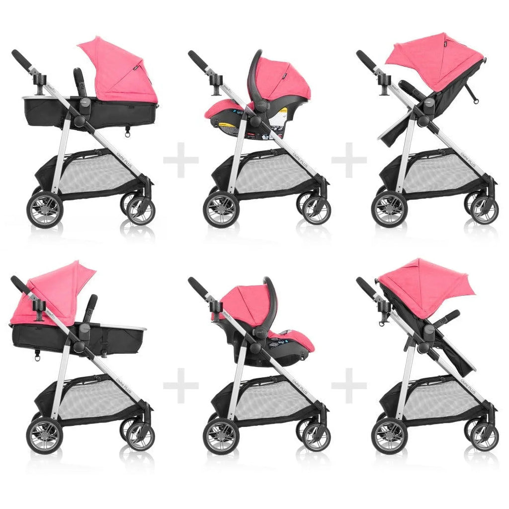 2026 NewEvenflo Omni Plus Modular Travel System with LiteMax Sport Infant Car Seat, Mylar Gray, Unisex