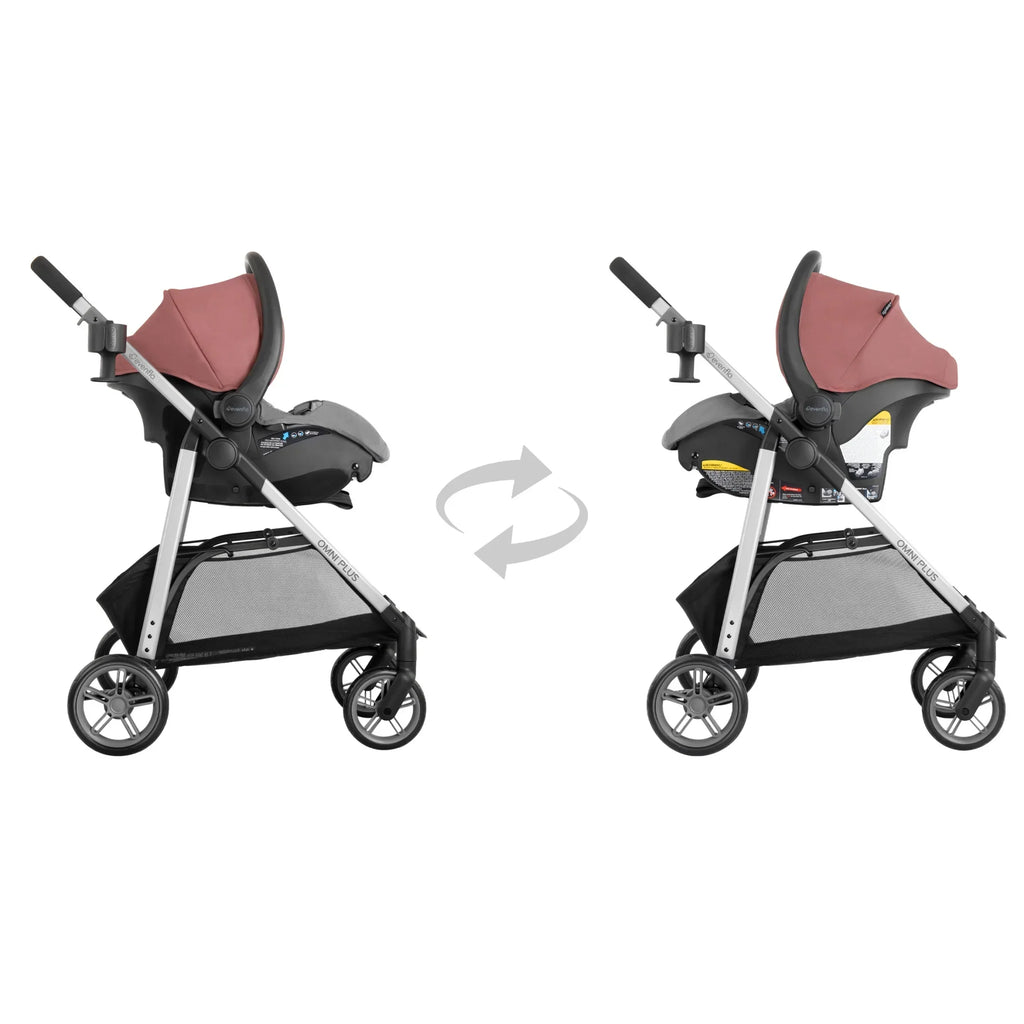 2026 NewEvenflo Omni Plus Modular Travel System with LiteMax Sport Infant Car Seat, Mylar Gray, Unisex