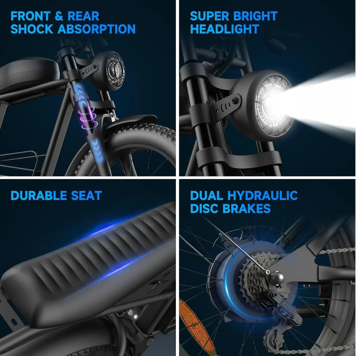 2026 NewElectric Bike for Adults with 1500W Peak Motor,Max 35MPH & 56Mile"Moped ebikes with 18.9AH Battery,20" Fat Tire Commuting Off Road Mountain Ebike"Max 550LBS,UL2849 Certified