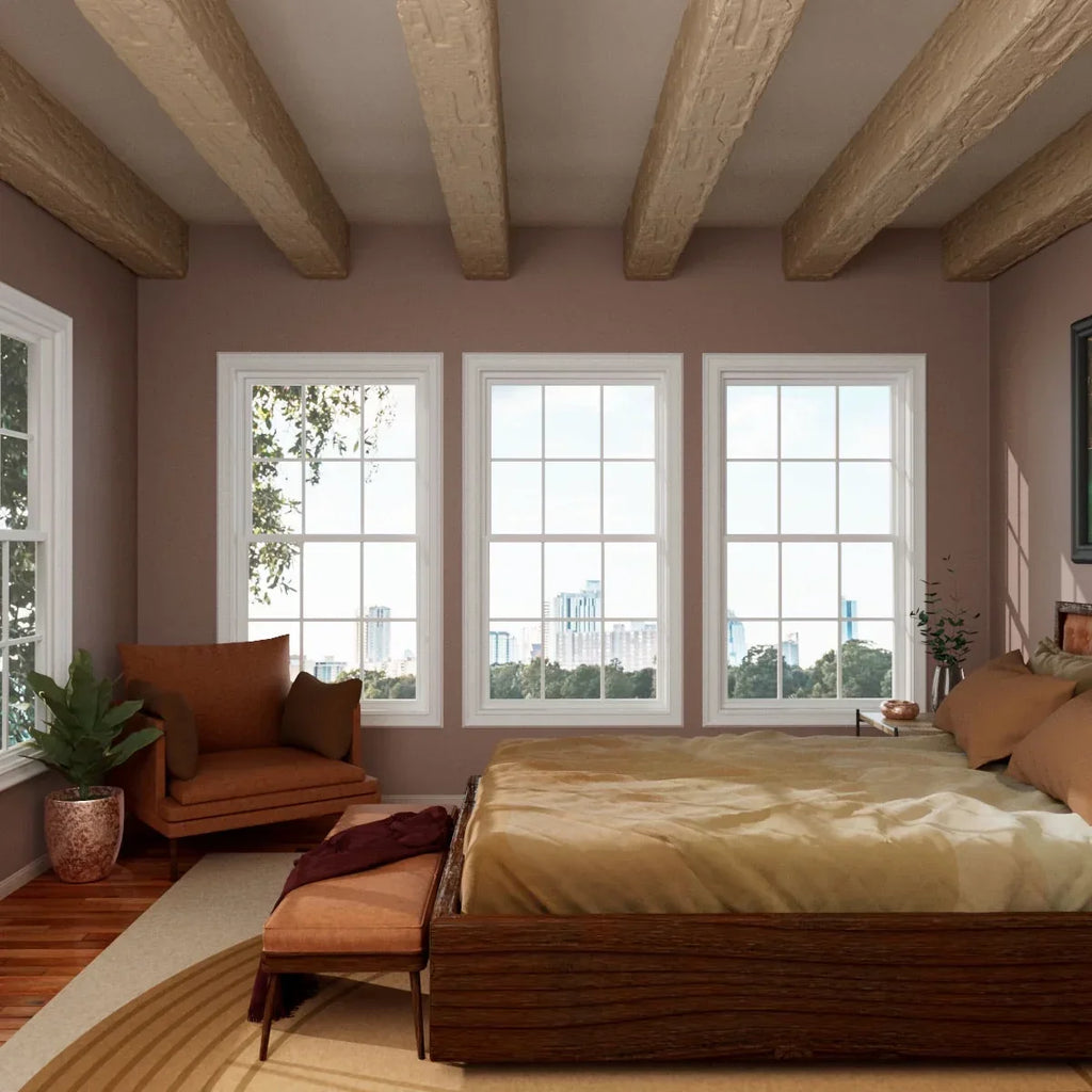 2026 NewEkena Millwork 3 1/2"W x 3 1/2"H x 120"L 3-Sided (U-Beam) Salvaged Timber HeritageTimber Faux Wood Ceiling Beam, Kona Brown