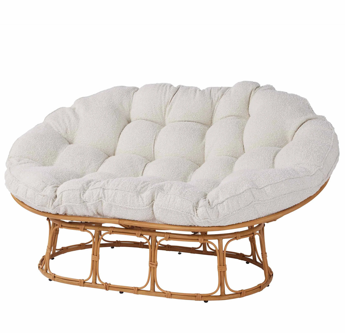 2026 NewBetter Homes & Gardens Double Papasan Accent Chair, Cream Boucle