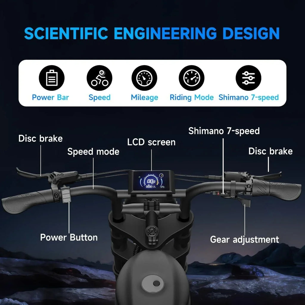 2026 NewElectric Bike for Adults with 1500W Peak Motor,Max 35MPH & 56Mile"Moped ebikes with 18.9AH Battery,20" Fat Tire Commuting Off Road Mountain Ebike"Max 550LBS,UL2849 Certified
