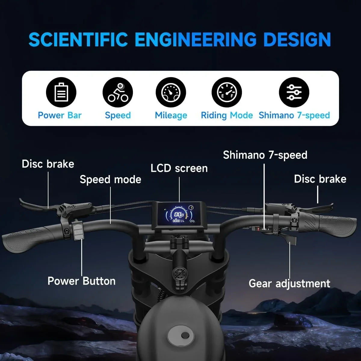 2026 NewElectric Bike for Adults with 1500W Peak Motor,Max 35MPH & 56Mile"Moped ebikes with 18.9AH Battery,20" Fat Tire Commuting Off Road Mountain Ebike"Max 550LBS,UL2849 Certified