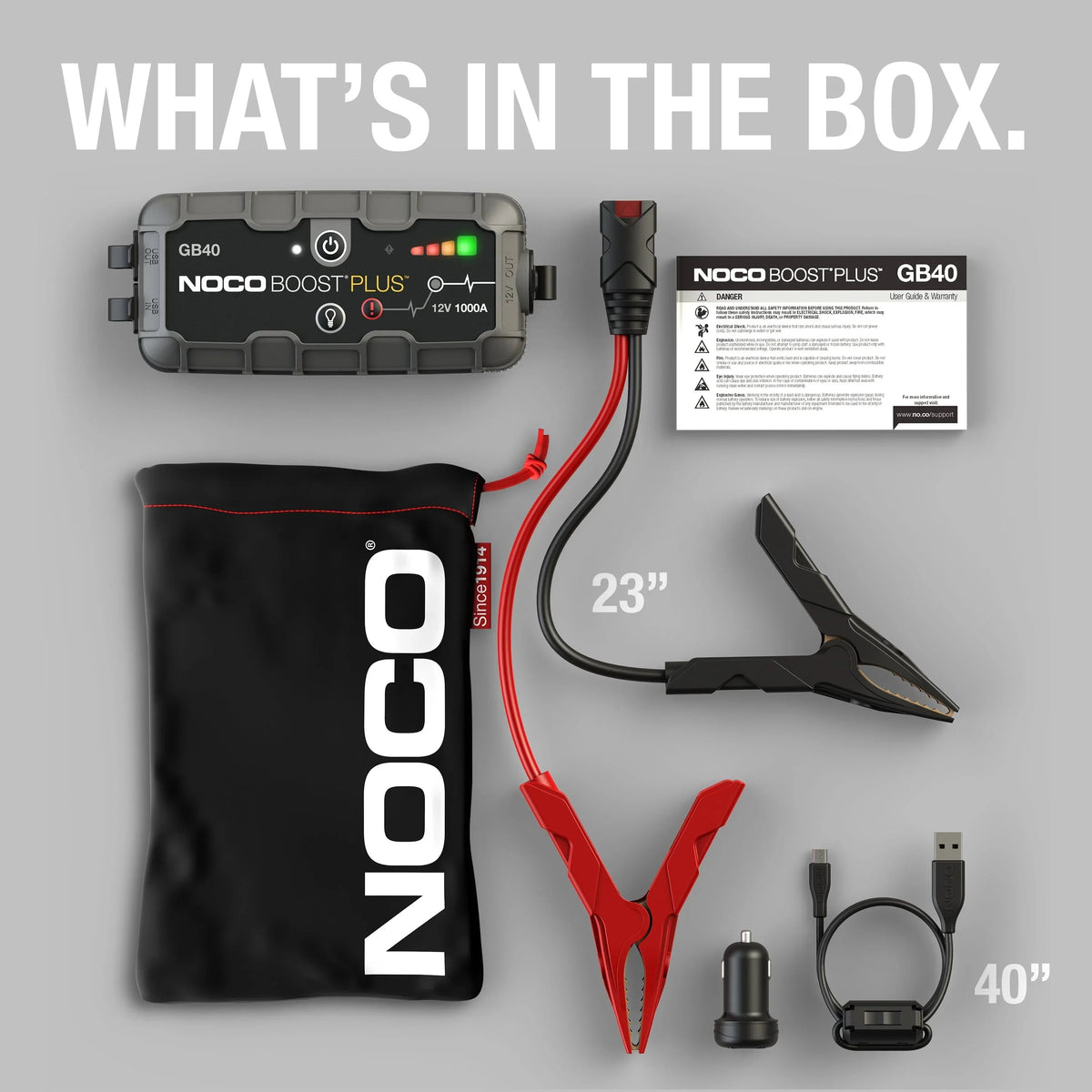 2026 NewNOCO Boost Plus GB40 1000A 12V UltraSafe Portable Lithium Jump Starter