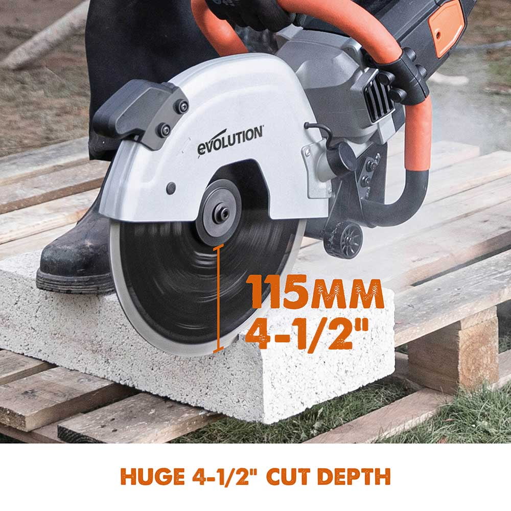 2026 NewEvolution R300DCT 12 in. Electric Concrete Cut-Off Saw, Disc Cutter with 12 in. Diamond Blade (D300SEG-CS2) Included