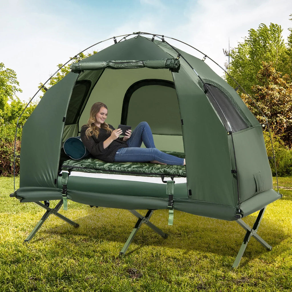 2026 NewGoplus 1-Person Waterproof Camping Tent Cot with Air Mattress, Pillow, Sleeping Bag
