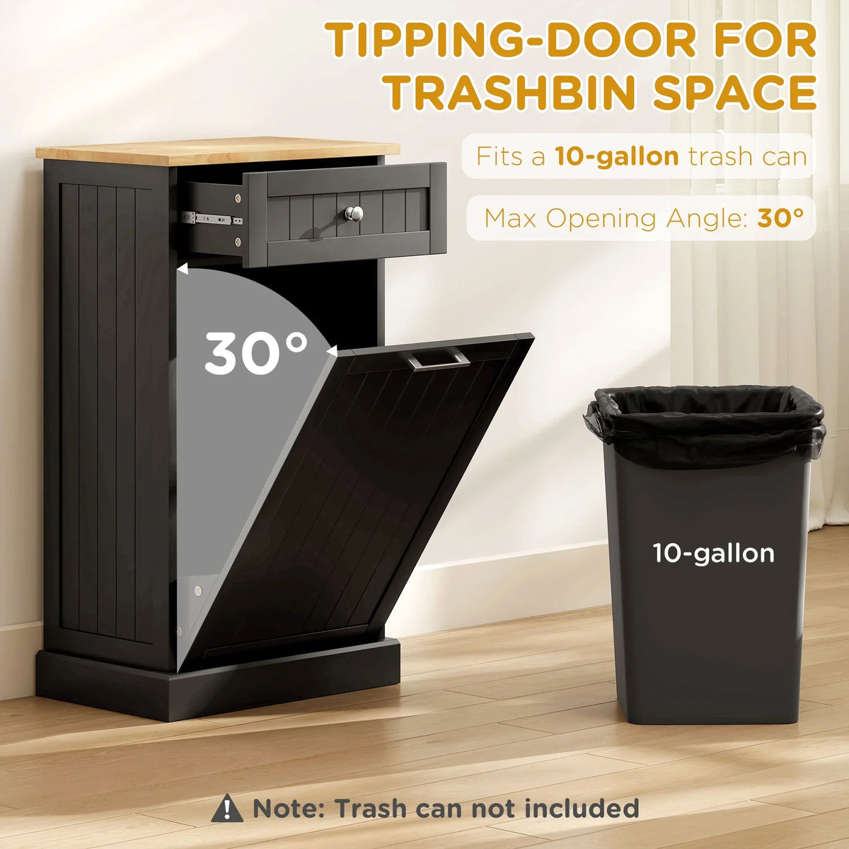2026 NewHOMCOM Kitchen Tilt Out Trash Bin Cabinet, Free Standing Recycling Cabinet