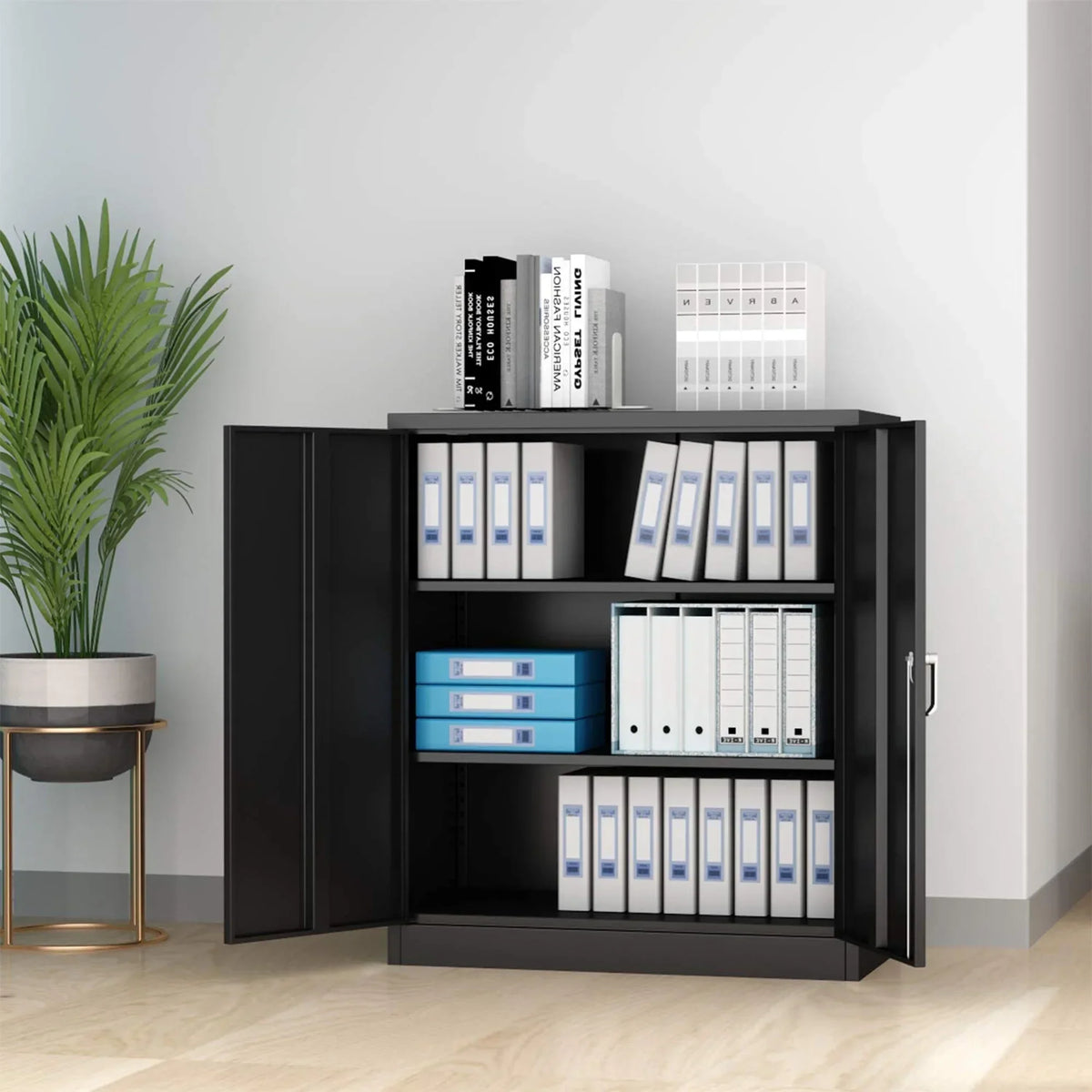 2026 NewAobabo 72 Inch Locking Storage Cabinet w/ Adjustable Shelves, Gray