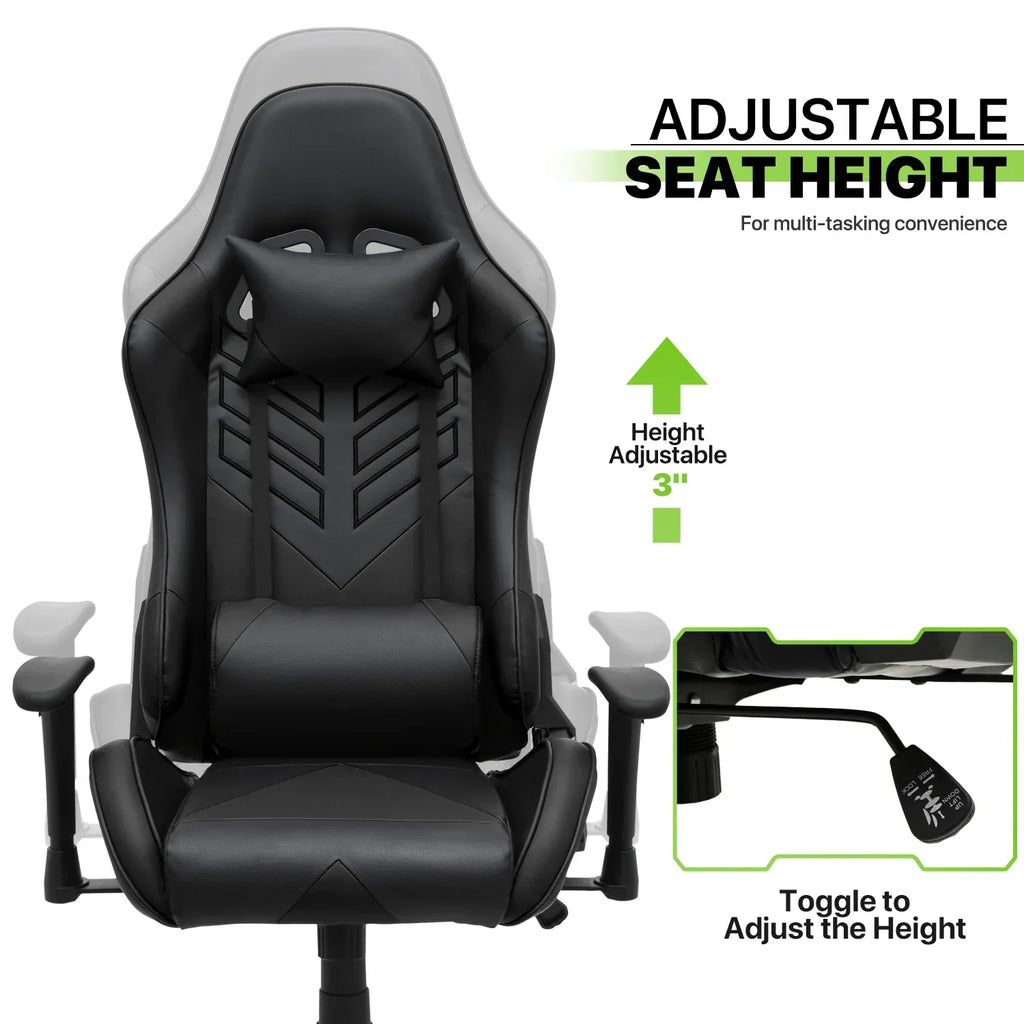 2026 NewMagshion Ergonomic Gaming Chair, Comfortable Gaming Chair, Computer Chair Leather Desk Chair Adjustable Swivel Gaming Office Chair, Blue