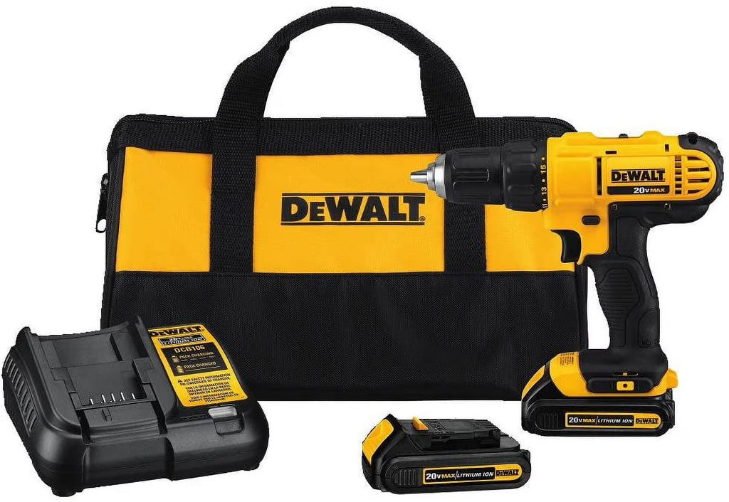 2026 NewDEWALT 20V Max Cordless Drill/Driver Kit, Compact, 1/2-Inch (DCD771C2), Yellow
