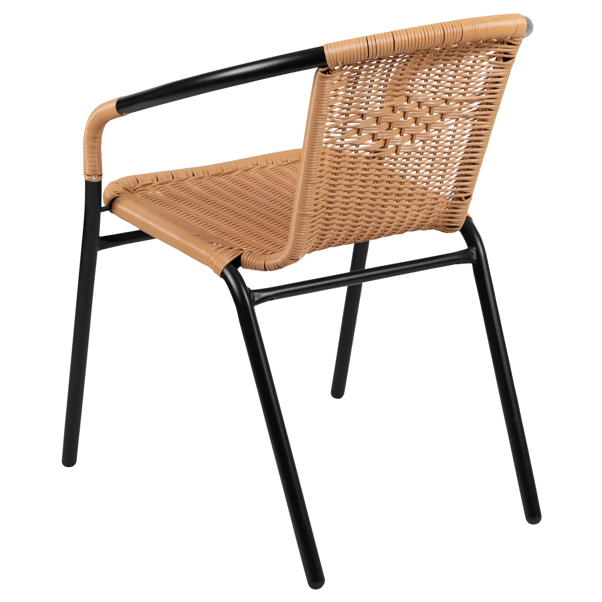2026 NewEmma + Oliver Indoor/Outdoor Stacking Rattan Restaurant Patio Chairs, Set of 2, Gray