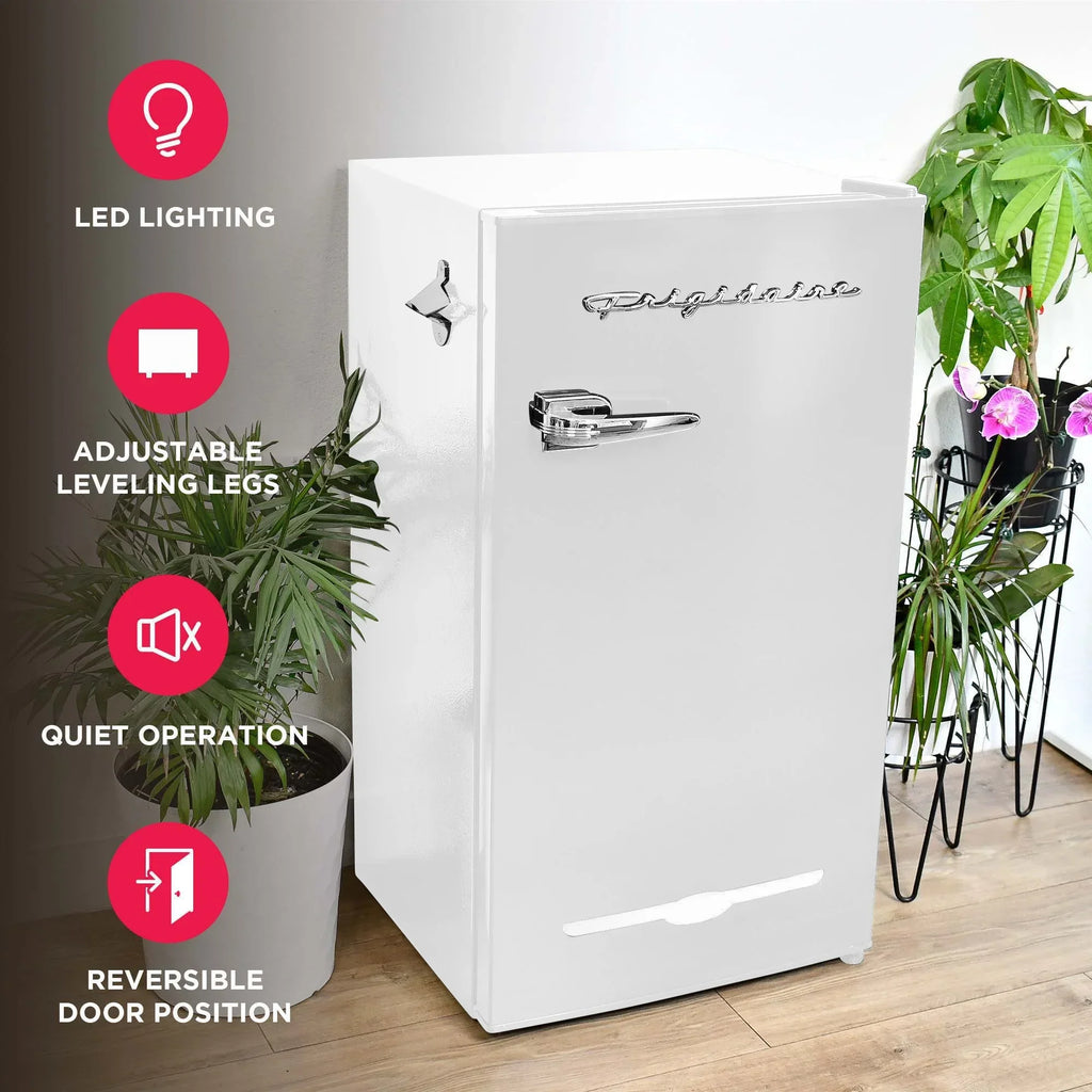 2026 NewFrigidaire EFR376-C-PINK 3.2-Cu.-Ft. 65-Watt Retro Bar Fridge with Side Bottle Opener (Pink)